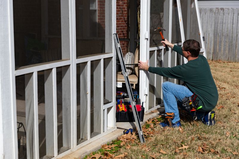Professional Builder Inspecting Sunroom